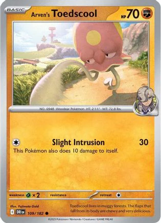 Arven's Toedscool 109 - Common - Reverse Holofoil