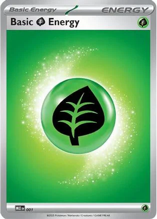 Basic Grass Energy (001) - MEE Mega Evolution Energies Reverse Holofoil