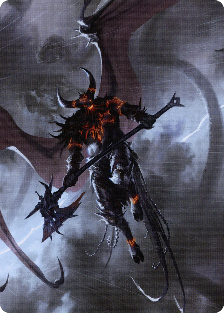 Burning-Rune Demon Art Card (ASKHM-020) - Art Series: Kaldheim (Borderless) - Image 3