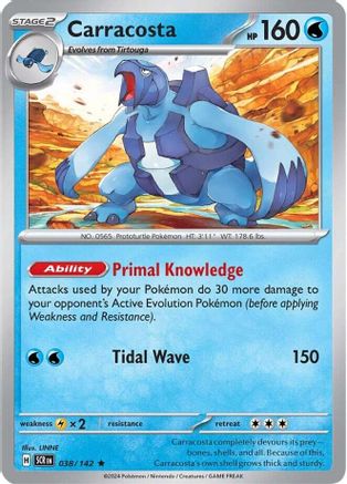 Carracosta 038/142 - Rare - Reverse Holofoil