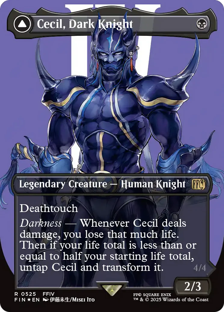 Cecil, Dark Knight (Borderless) (Surge Foil) (FIN-525) - FINAL FANTASY