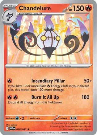Chandelure 018/086 - Rare - Reverse Holofoil