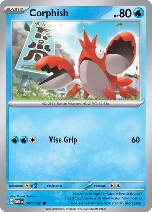 Corphish 047/167 - Common - Reverse Holofoil