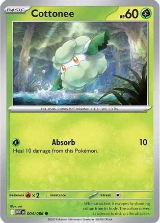 Cottonee 004/086 - Common - Reverse Holofoil
