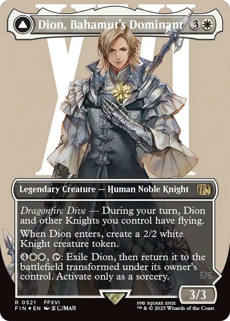 Dion, Bahamut's Dominant (Borderless) (Surge Foil) (FIN-521) - FINAL FANTASY Foil