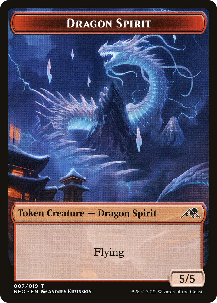 Dragon Spirit (NEO-007) - Kamigawa: Neon Dynasty Tokens Foil