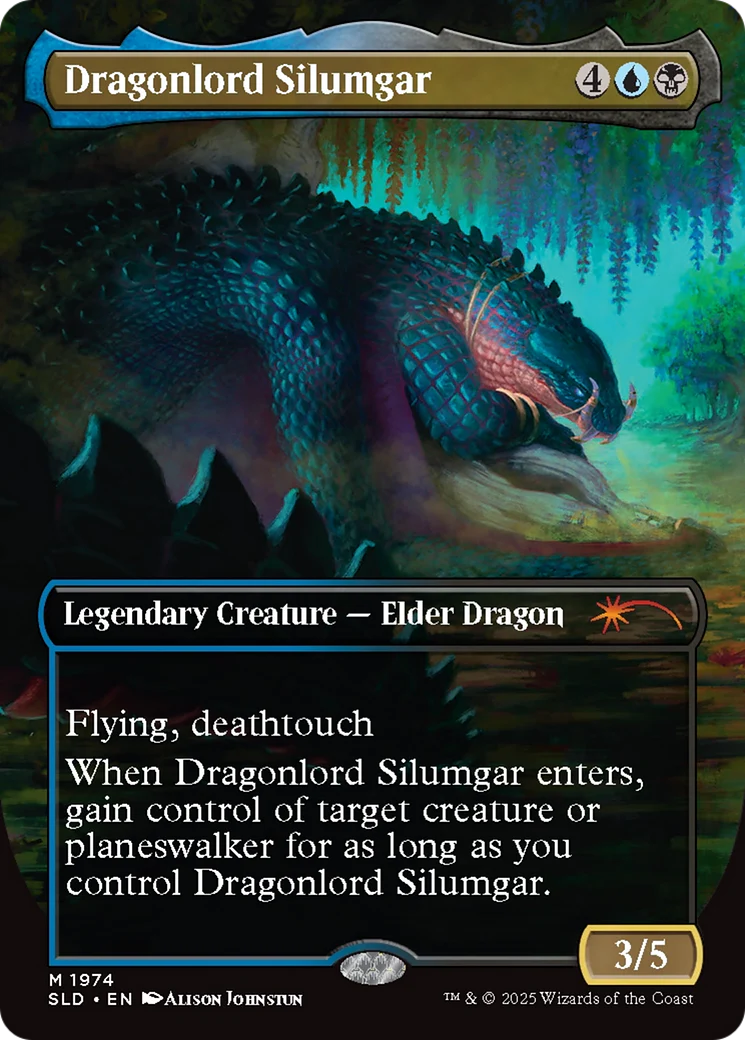 Dragonlord Silumgar // Dragonlord Silumgar (SLD-1974) - Secret Lair Drop (Borderless) Foil - Image 2