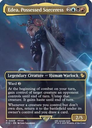 Edea, Possessed Sorceress (Borderless) (FIC-448) - Commander: FINAL FANTASY Foil