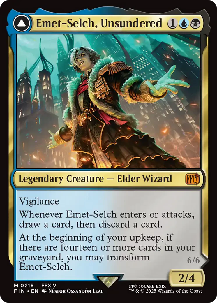 Emet-Selch, Unsundered // Hades, Sorcerer of Eld (FIN-218) - FINAL FANTASY Foil - Image 2
