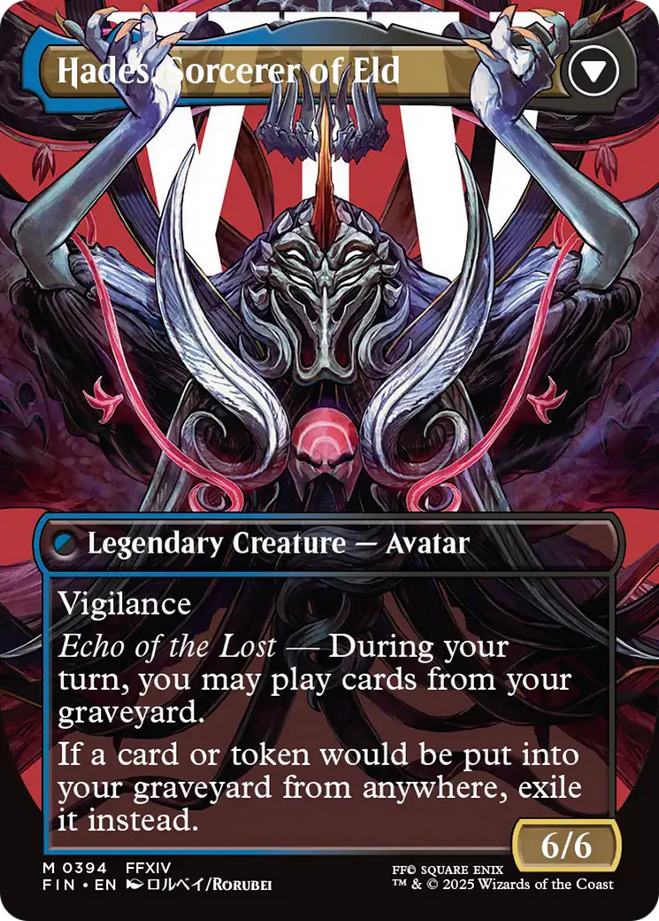 Emet-Selch, Unsundered // Hades, Sorcerer of Eld (FIN-394) - FINAL FANTASY (Borderless) Foil - Image 2