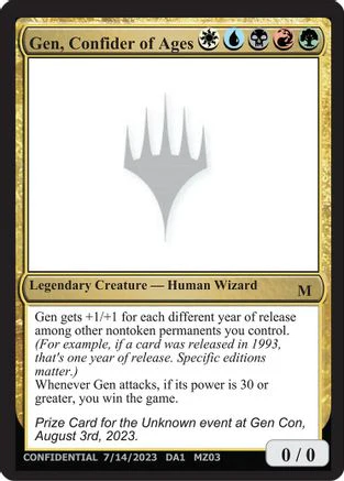 Gen, Confider of Ages (-) - Un-Known Event Playtest Cards