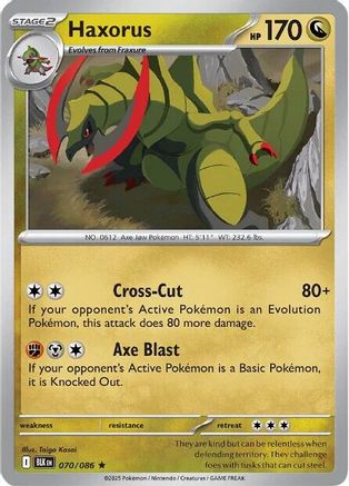 Haxorus 070/086 - Rare - Reverse Holofoil