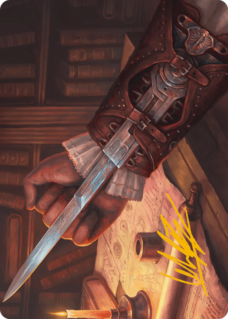 Hidden Blade Art Card (Gold-Stamped Signature) (ASACR-009) - Assassin's Creed Art Series (Borderless) - Image 3