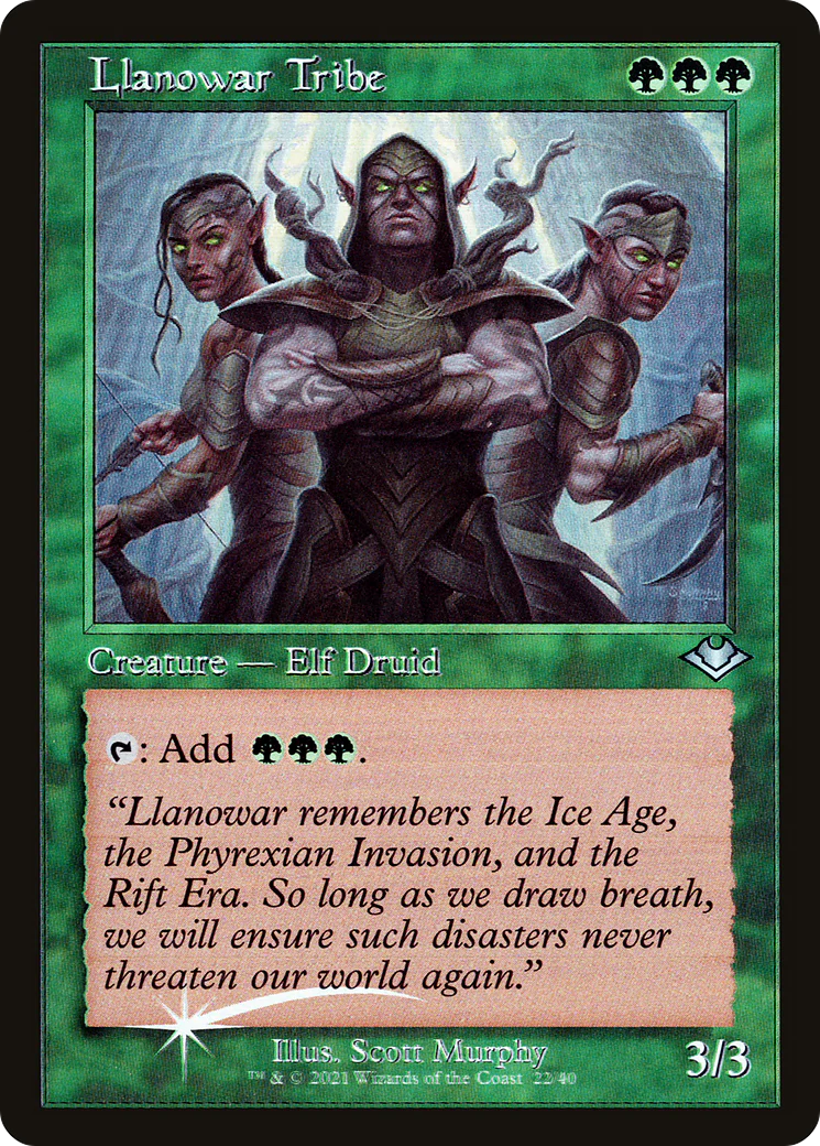 Llanowar Tribe (MH1-022) - Modern Horizons 1 Timeshifts Etched Foil