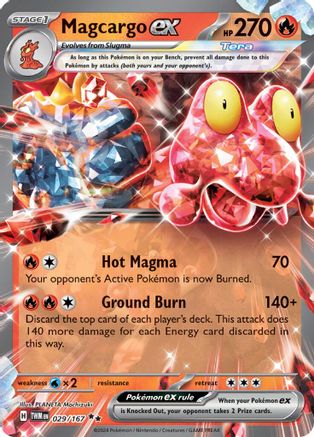 Magcargo ex 029/167 - Double Rare - Holofoil