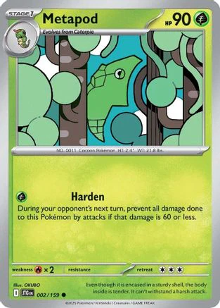 Metapod 002/159 - Common - Reverse Holofoil