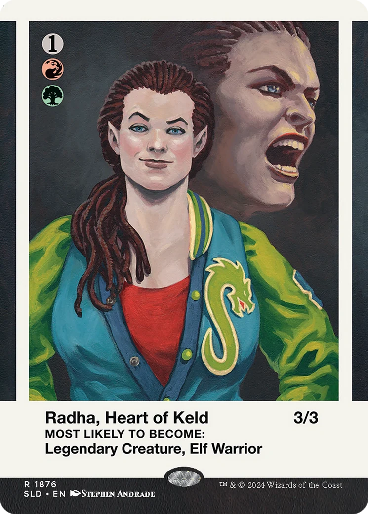 Radha, Heart of Keld // Radha, Heart of Keld (SLD-1876) - Secret Lair Drop (Borderless) Foil - Image 4