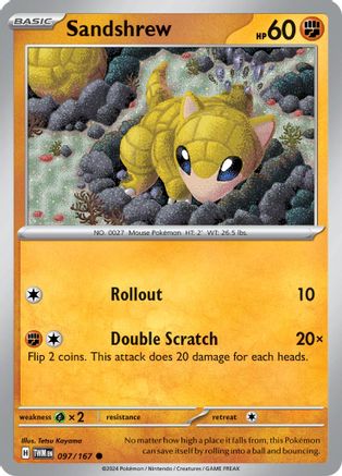 Sandshrew 097/167 - Common - Reverse Holofoil