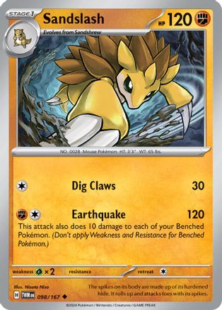 Sandslash 098/167 - Uncommon - Reverse Holofoil