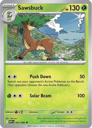 Sawsbuck 007/086 - Uncommon - Reverse Holofoil