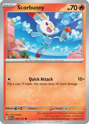 Scorbunny (036/217) - ME Ascended Heroes Reverse Holofoil