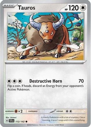 Tauros 112/142 - Common - Reverse Holofoil