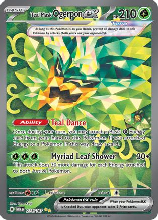 Teal Mask Ogerpon ex 211/167 - Special Illustration Rare - Holofoil