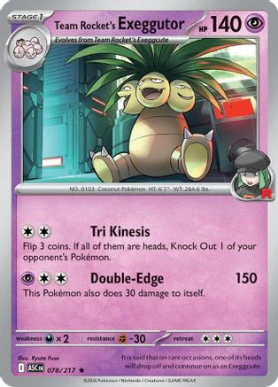 Team Rocket's exeggutor (078) - ME Ascended Heroes Reverse Holofoil