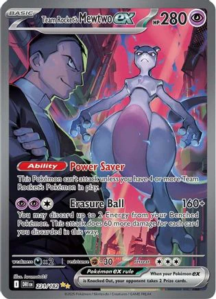 Team Rocket's Mewtwo ex 231/182 - Special Illustration Rare - Holofoil