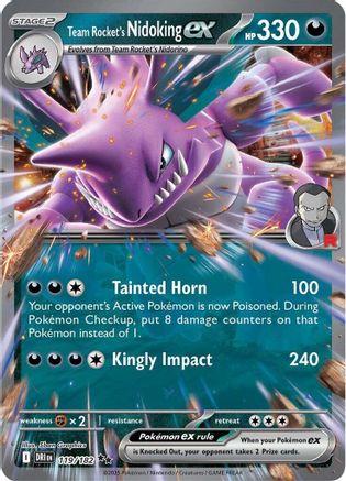 Team Rocket's Nidoking ex 119/182 - Double Rare - Holofoil