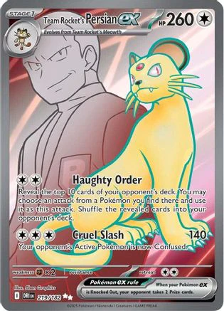 Team Rocket's Persian ex 219/182 - Ultra Rare - Holofoil