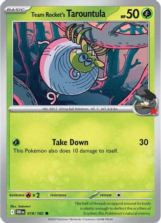 Team Rocket's Tarountula 019 - Common - Reverse Holofoil