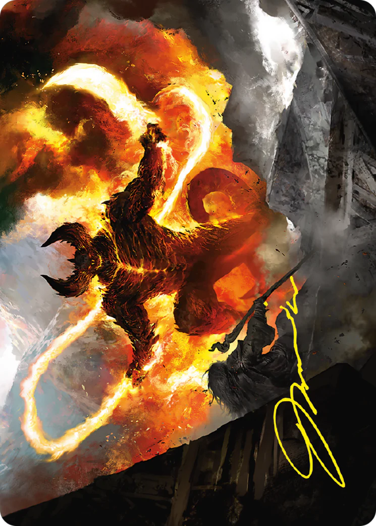 The Balrog, Flame of Udûn // The Balrog, Flame of Udûn (ASLTR-036) - Tales of Middle-earth Art Series (Borderless) Foil - Image 3