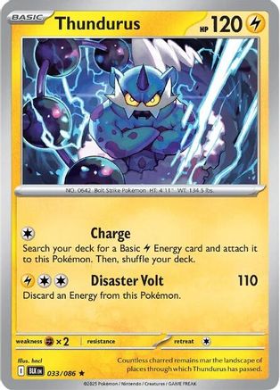 Thundurus 033/086 - Rare - Holofoil