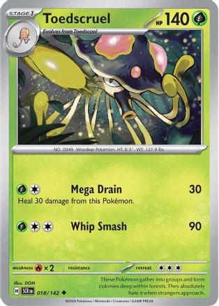 Toedscruel 018/142 - Uncommon - Reverse Holofoil