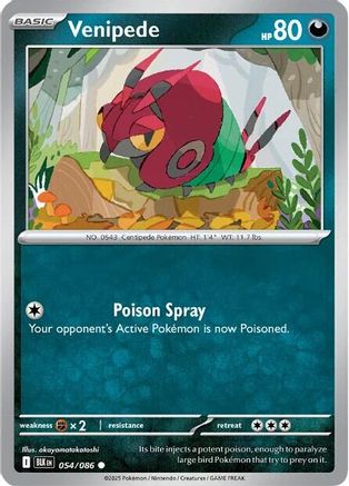 Venipede 054/086 - Common - Reverse Holofoil