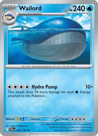 Wailord 041/159 - Rare - Reverse Holofoil