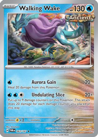 Walking Wake 063/167 - Rare - Reverse Holofoil