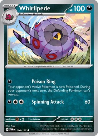 Whirlipede 116/167 - Common - Reverse Holofoil