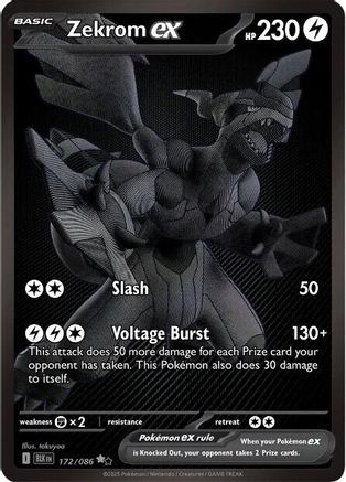 Zekrom ex 172/086 - Black White Rare - Holofoil